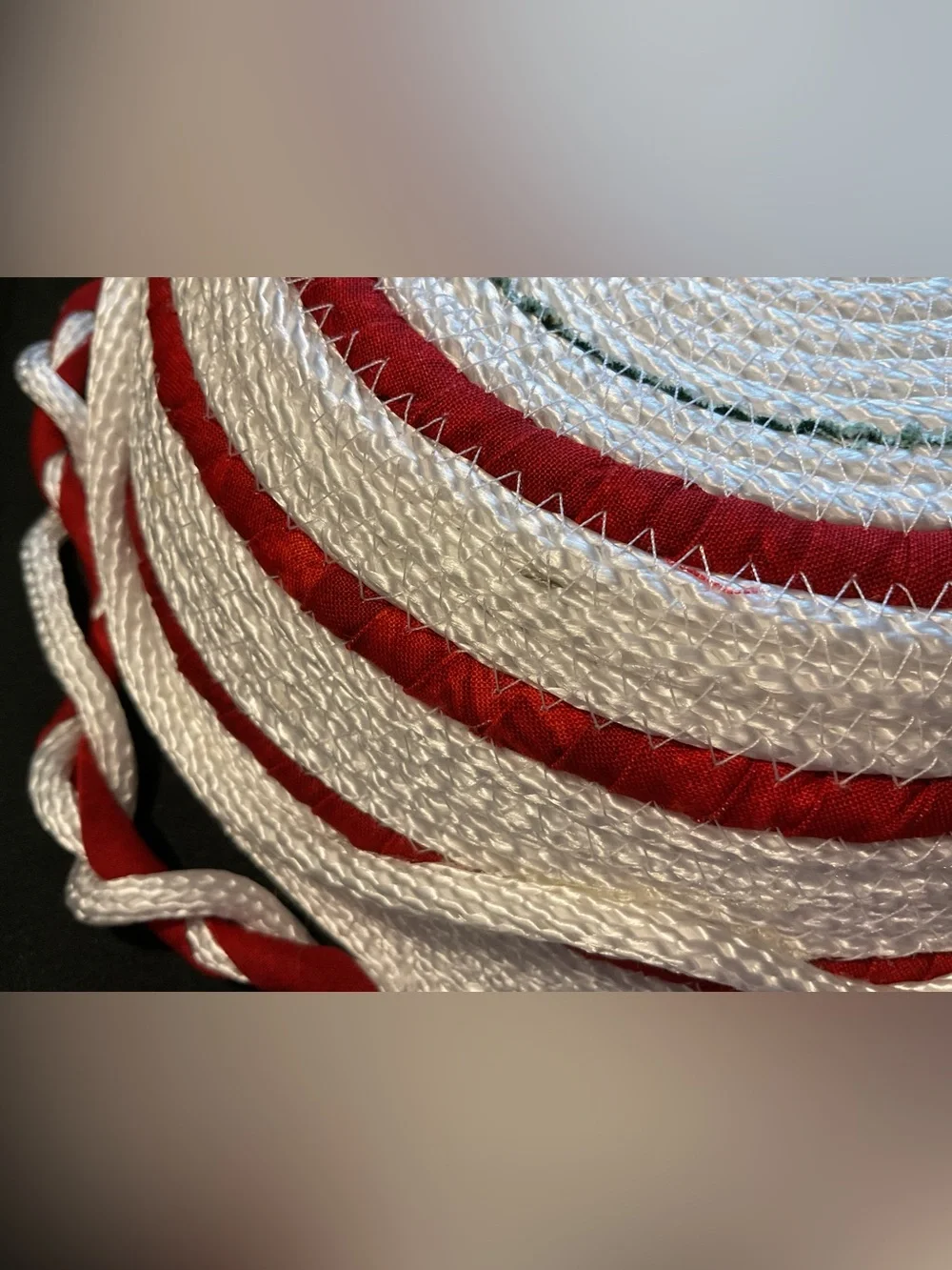Handmade Festive Red & White Rope Bowl - Holiday Centerpiece